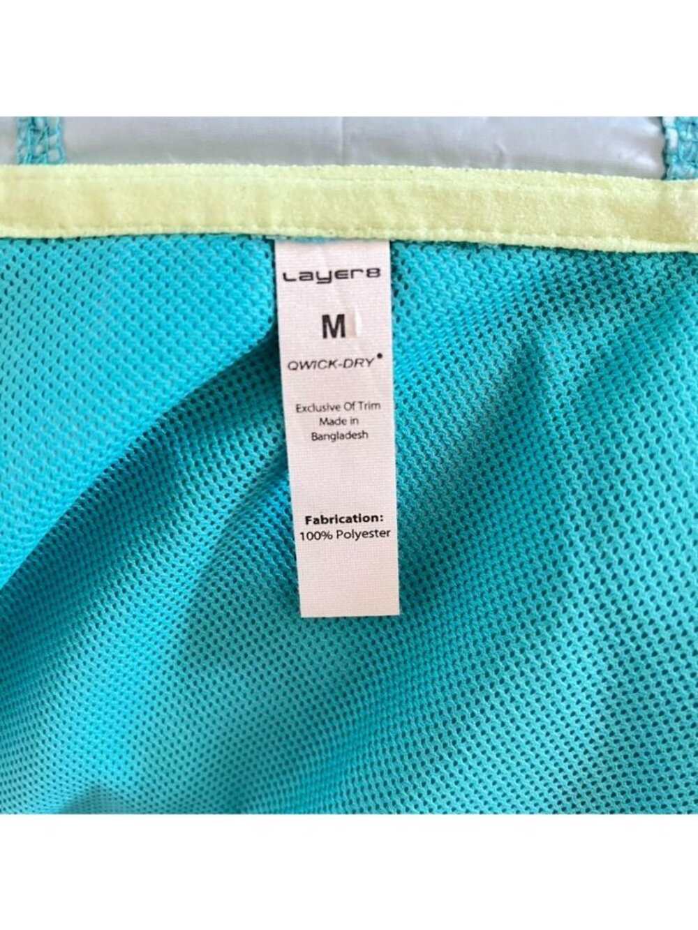 Layer 8 Womens Sz M Windbreaker Teal Ombre Hooded Rain Quick Dry Jacket Packable - Picture 5 of 10